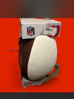 NFL Brown and White Autograph Football NIB